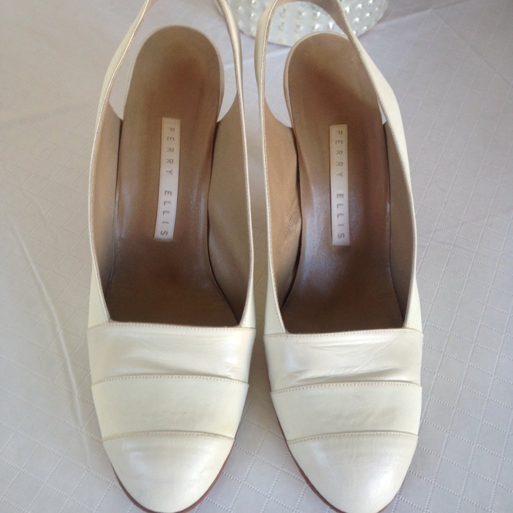 Perry Ellis 2 Tone Cream Leather Shoes
